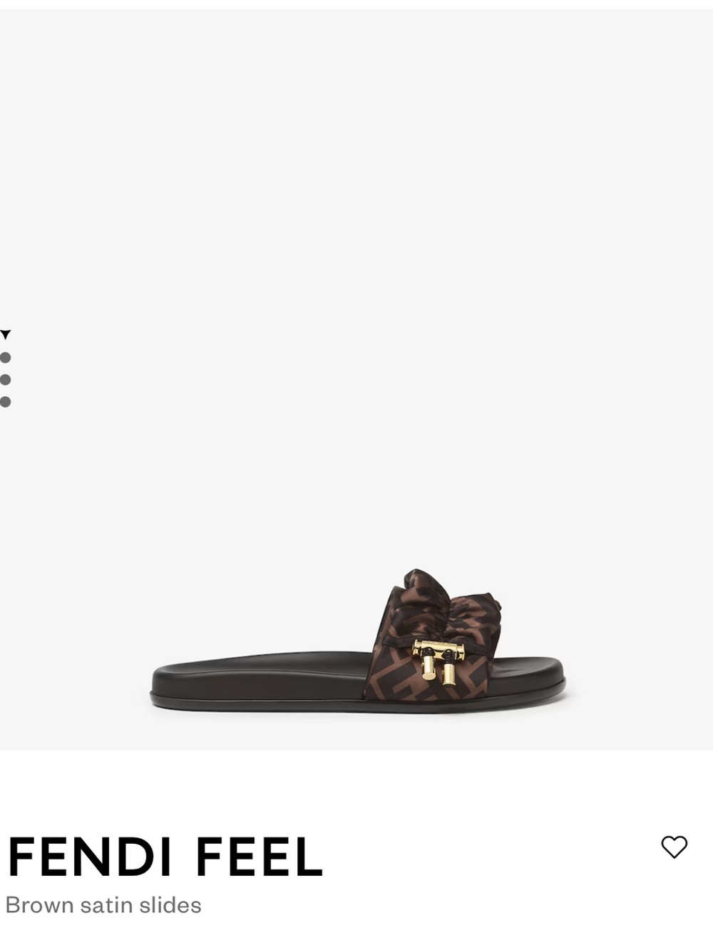 Fendi Feel Black & Brown Satin FF Knot Slide with Gold Hardware